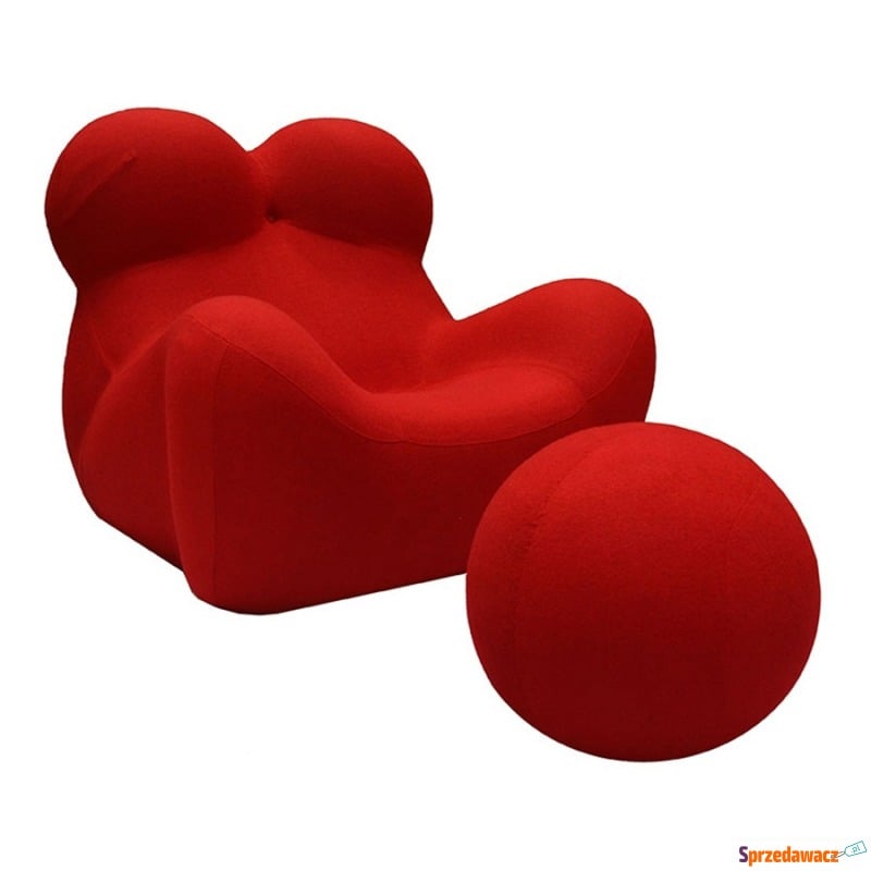 Fotel z podnóżkiem King Home Big Mama czerwony - Sofy, fotele, komplety... - Giżycko