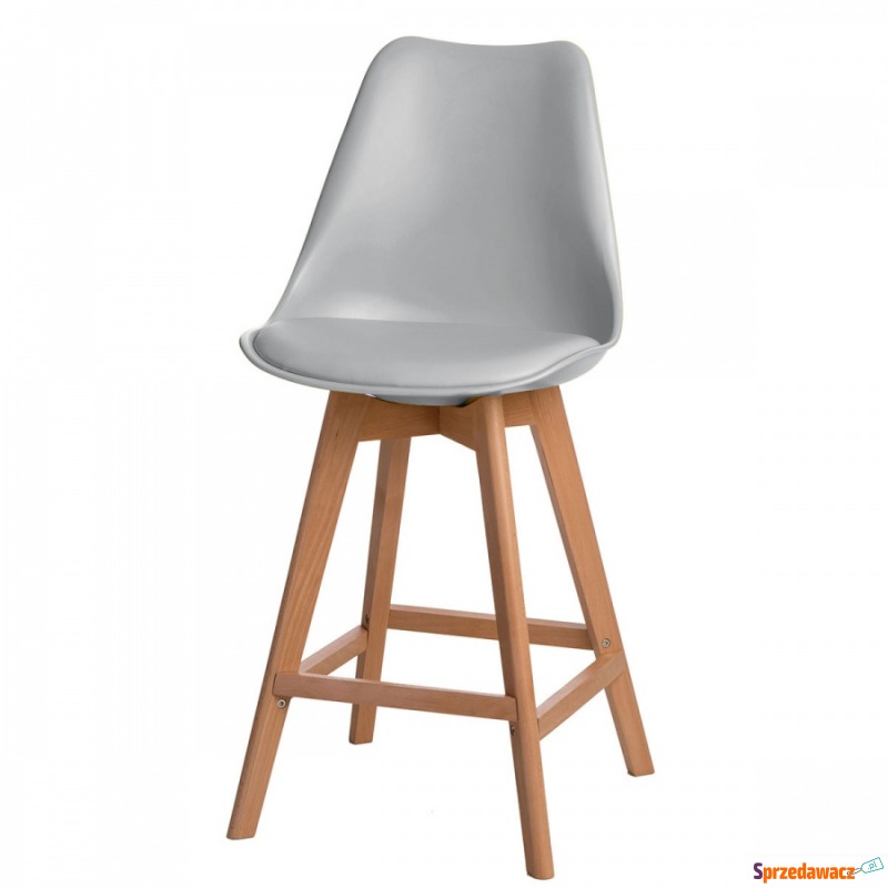 Krzesło barowe Norden wood low PP szare - Taborety, stołki, hokery - Kętrzyn