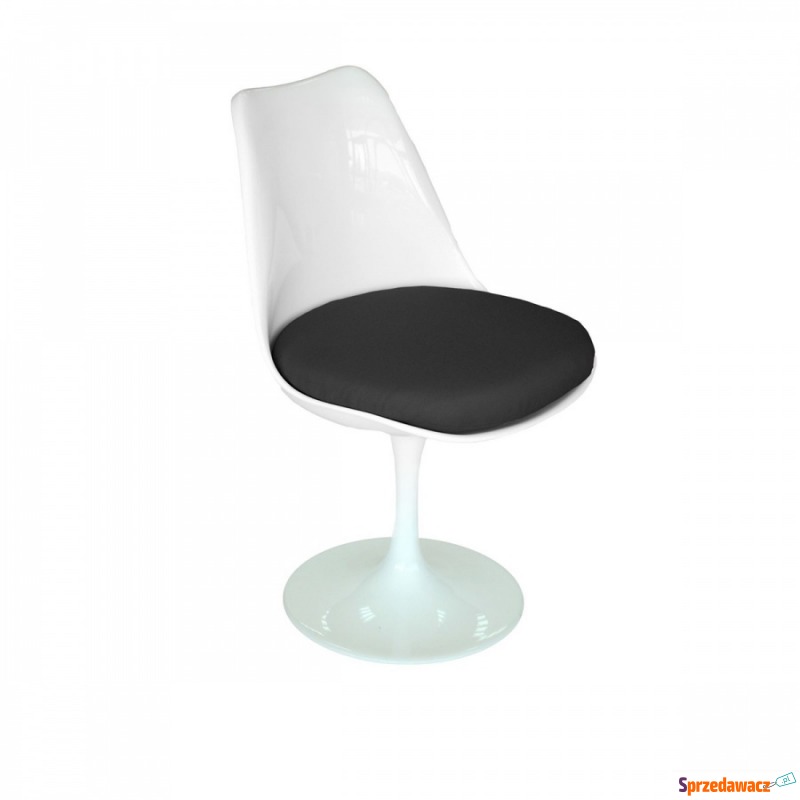 Krzesło Tul D2.Design białe/czarna poduszka - Krzesła do salonu i jadalni - Chojnice
