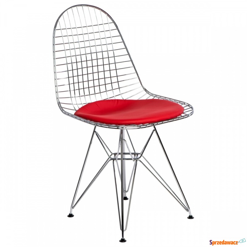 Krzesło z poduszką D2 Net czerwone - Krzesła do salonu i jadalni - Gdynia