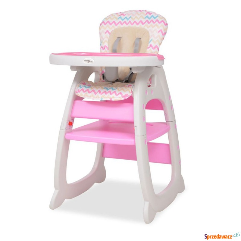 Wysokie krzesełko 3 w 1 z różowym stołem - Meble dla dzieci - Karbowo