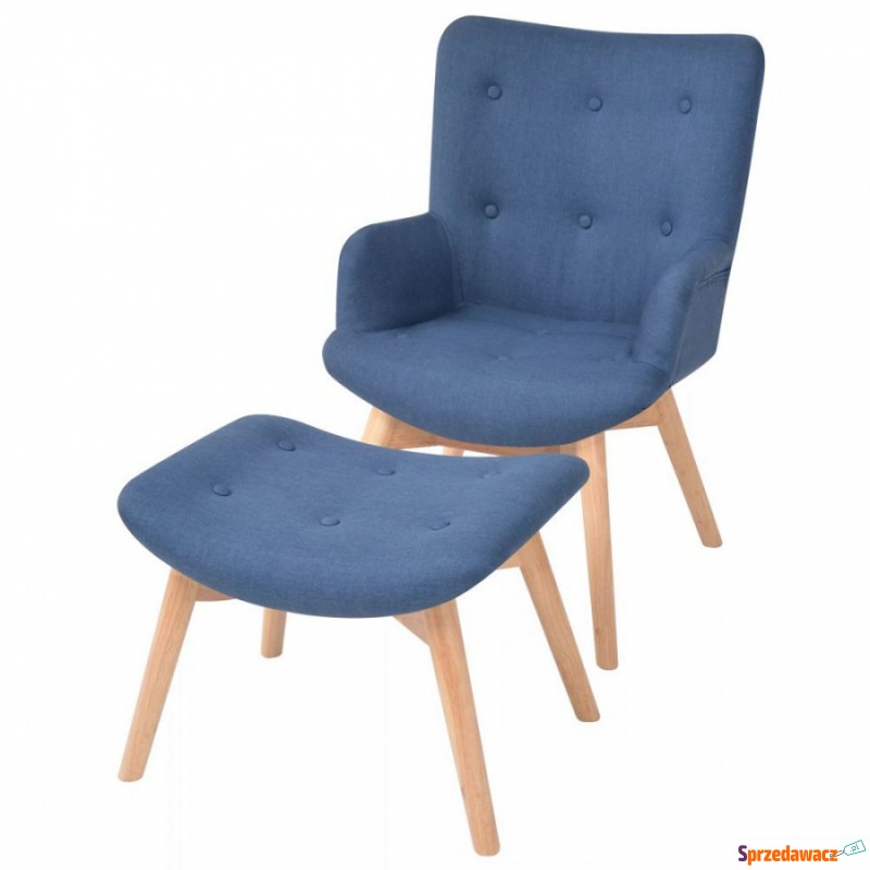 Fotel do salonu z podnóżkiem niebieski - Sofy, fotele, komplety... - Namysłów