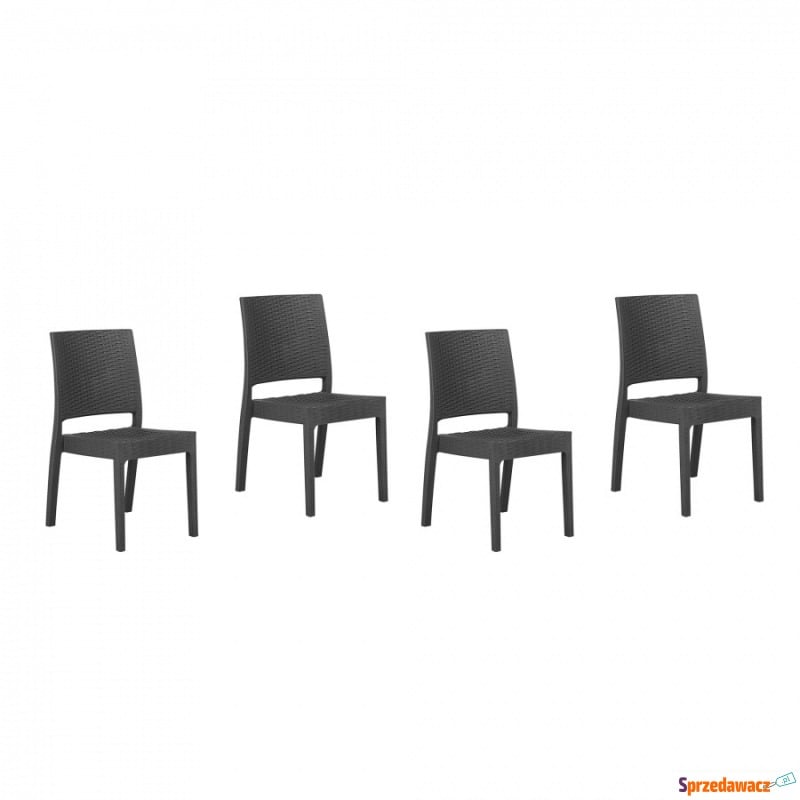 Zestaw 4 krzeseł ogrodowych szarych FOSSANO - Krzesła ogrodowe - Oława
