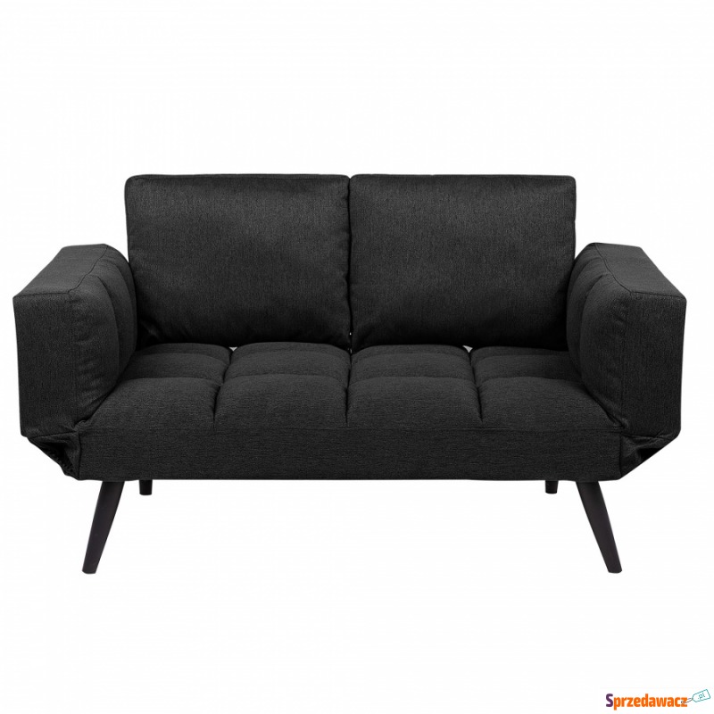 Sofa rozkładana tapicerowana czarna BREKKE - Sofy, fotele, komplety... - Malbork