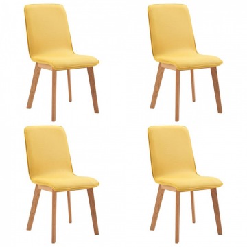 Krzesła do jadalni 4 szt. żółte tkanina