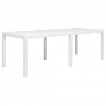 Stół ogrodowy, 220x90x72 cm, plastikowy, biały