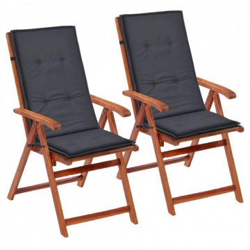 Poduszki na krzesła ogrodowe, 2 szt., antracyt, 120x50x3 cm
