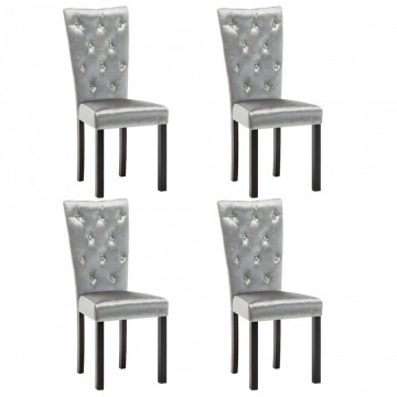 Krzesła do jadalni 4 szt. aksamitne srebrne