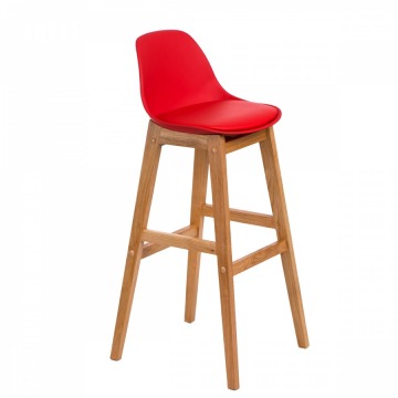 Krzesło barowe D2 Norden Wood czerwone