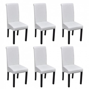 Krzesła do jadalni ze sztucznej skóry 6 szt. białe