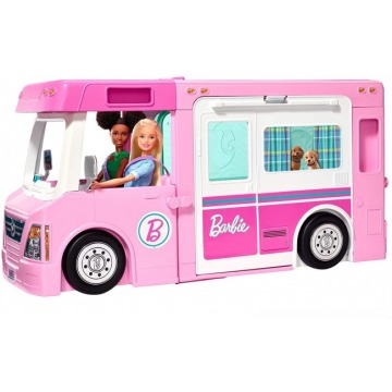 Akcesoria dla lalek Barbie Kamper 3w1 umeblowany