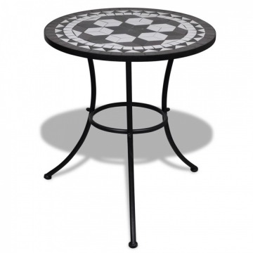 Stolik mozaikowy 60 cm czarno-biały