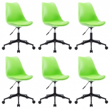 Krzesła biurowe obrotowe 6 szt. zielone sztuczna skóra