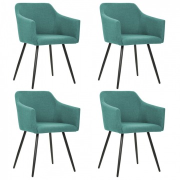 Fotele do salonu 4 szt. zielone materiałowe