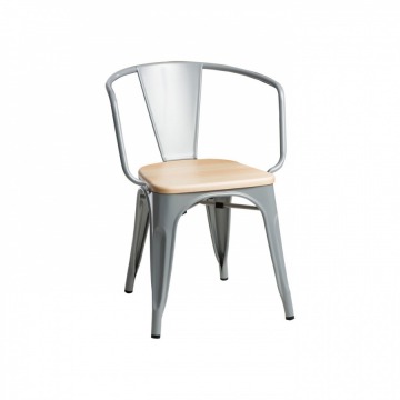 Krzesło Paris Arms Wood D2 srebrne/sosna naturalna