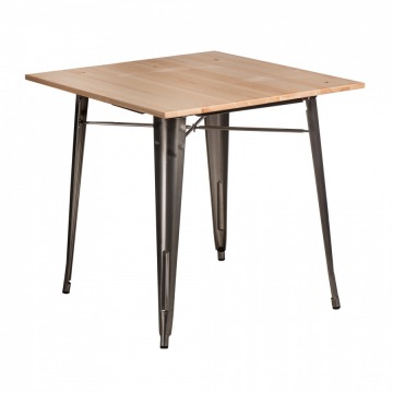 Stół 76x76cm D2 Paris Wood sosna naturalna/metaliczny