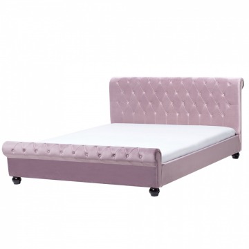 Łóżko różowe tapicerowane 160 x 200 cm Rosa BLmeble