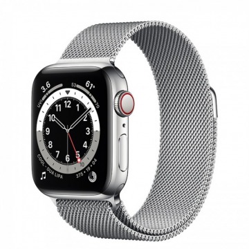 Smartwatch Apple Watch 6 GPS+Cellular 40mm stalowy, srebrny | srebrna bransoleta mediolańska