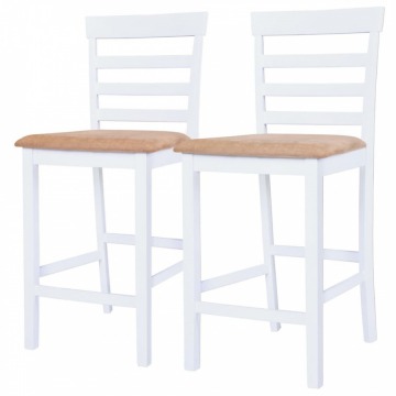 Krzesła do kuchni 2 szt. drewniane biało-beżowe