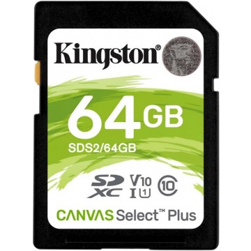 Kingston SDXC Canvas Select Plus 64GB 100R Class 10 UHS-I