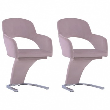 Krzesła stołowe, 2 szt., różowe, aksamitne