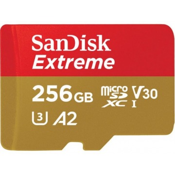 SanDisk microSDXC Extreme 256GB 160/90 MB/s A2 C10 V30 UHS-I U3