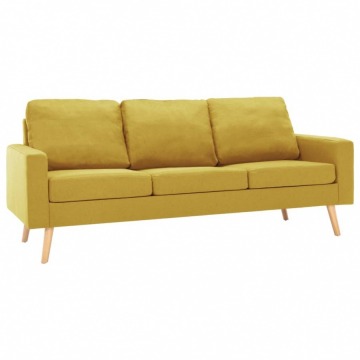 3-osobowa sofa, żółta, tapicerowana tkaniną