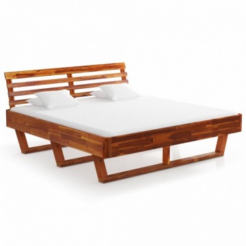 Rama łóżka, lite drewno akacjowe, 160 x 200 cm