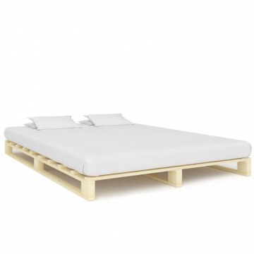 Rama łóżka z palet, lite drewno sosnowe, 140 x 200 cm
