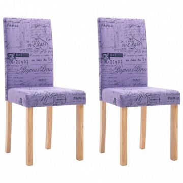 Krzesła stołowe, 2 szt., fioletowe, tkanina