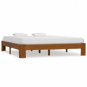 Rama łóżka, jasnobrązowa, lite drewno sosnowe, 180 x 200 cm