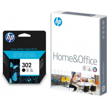 Oryginał HP No. 302 czarny + Papier HP Home & Office