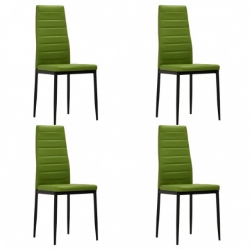 Krzesła jadalniane, 4 szt., limonkowa zieleń, sztuczna skóra