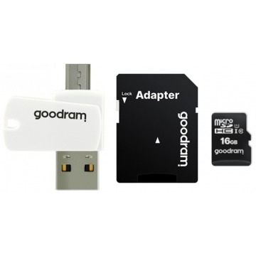 GOODRAM 16GB microSDHC class 10 UHS I + adapter + czytnik