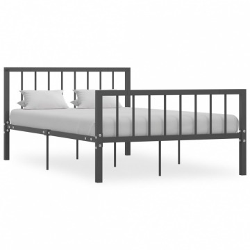 Rama łóżka, szara, metalowa, 120 x 200 cm