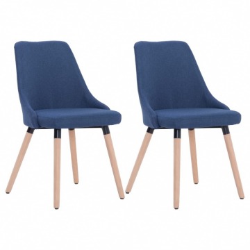 Krzesła do jadalni 2 szt. niebieskie tapicerowane tkaniną