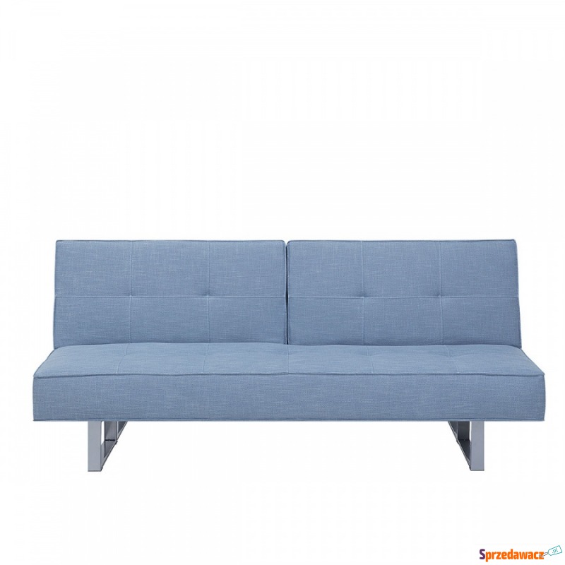 Sofa z funkcją spania tapicerowana niebieska 190... - Sofy, fotele, komplety... - Wejherowo