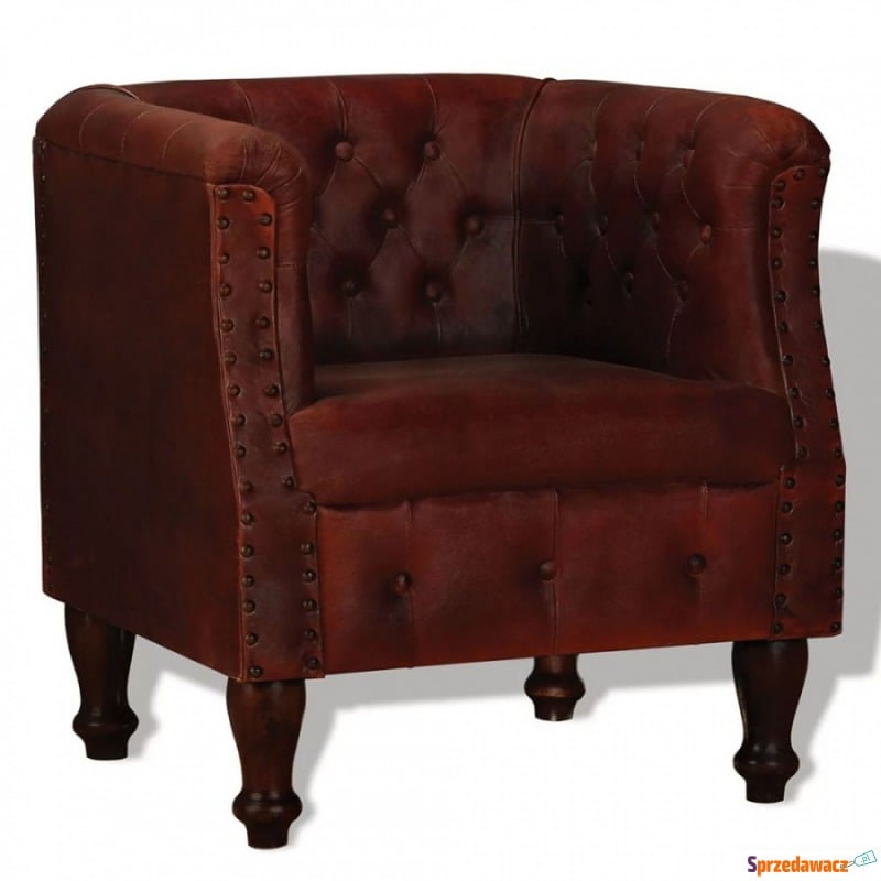 Fotel do salonu prawdziwa skóra brązowy - Krzesła biurowe - Zawiercie