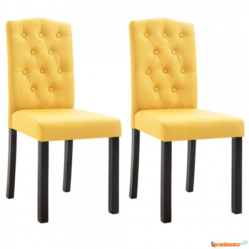 Krzesła do jadalni 2 szt. żółte tapicerowane... - Krzesła do salonu i jadalni - Jawor