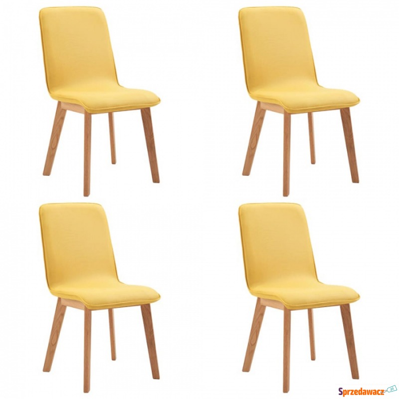 Krzesła do jadalni 4 szt. żółte tkanina - Krzesła do salonu i jadalni - Płock