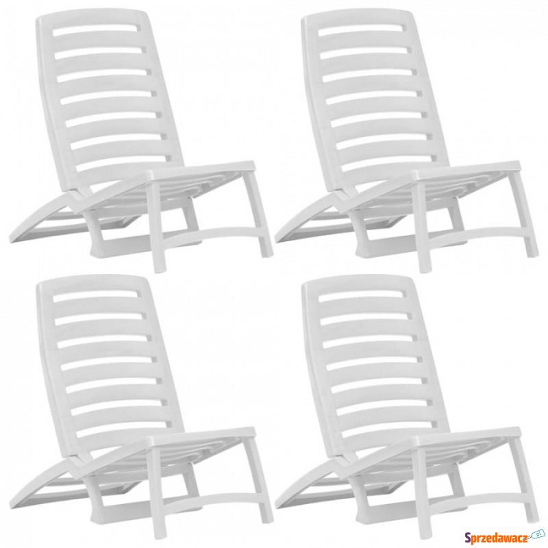 Składane krzesła plażowe, 4 szt., plastikowe,... - Krzesła ogrodowe - Kędzierzyn-Koźle