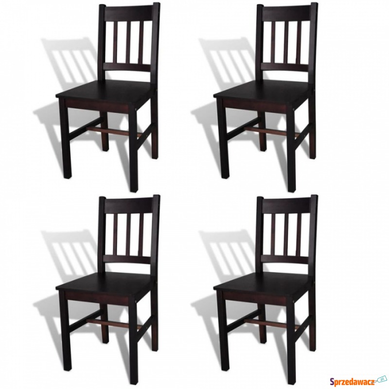 Krzesła do kuchni 4 szt. drewniane brązowe - Krzesła kuchenne - Zabrze