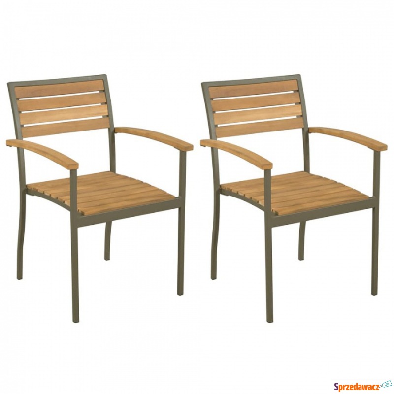 Sztaplowane krzesła ogrodowe, 2 szt., drewno... - Krzesła ogrodowe - Olsztyn