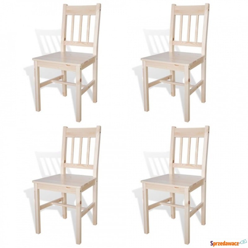 Krzesła do kuchni 4 szt. drewniane naturalny kolor - Krzesła kuchenne - Białystok