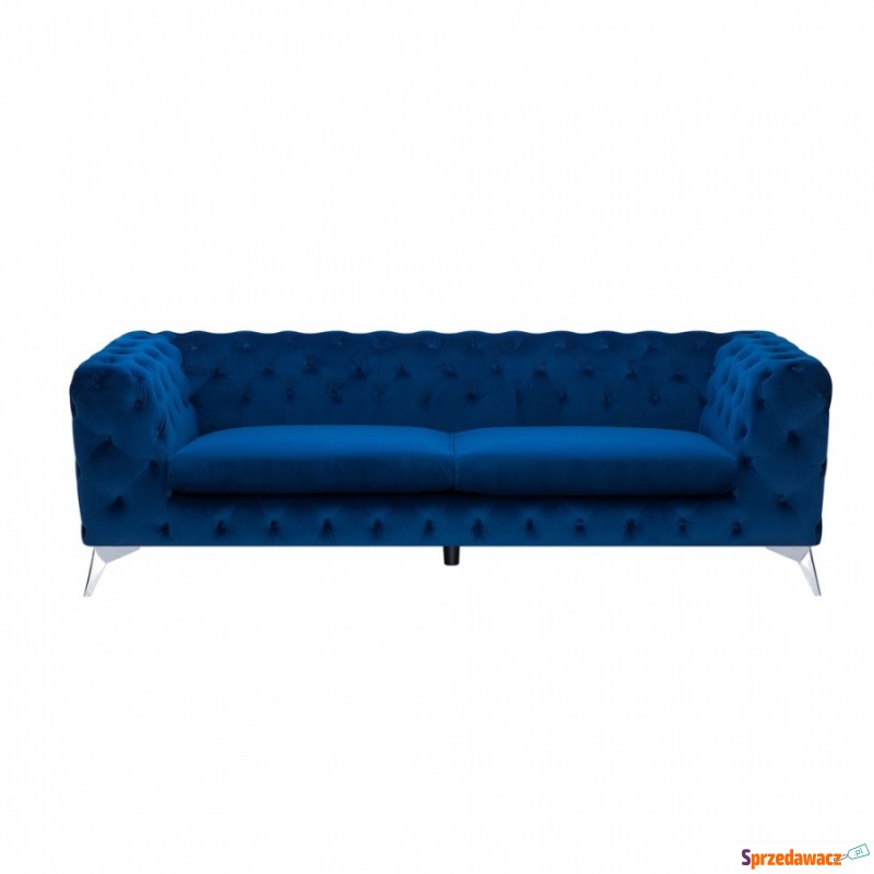 3-osobowa sofa welur ciemnoniebieska SOTRA - Sofy, fotele, komplety... - Katowice