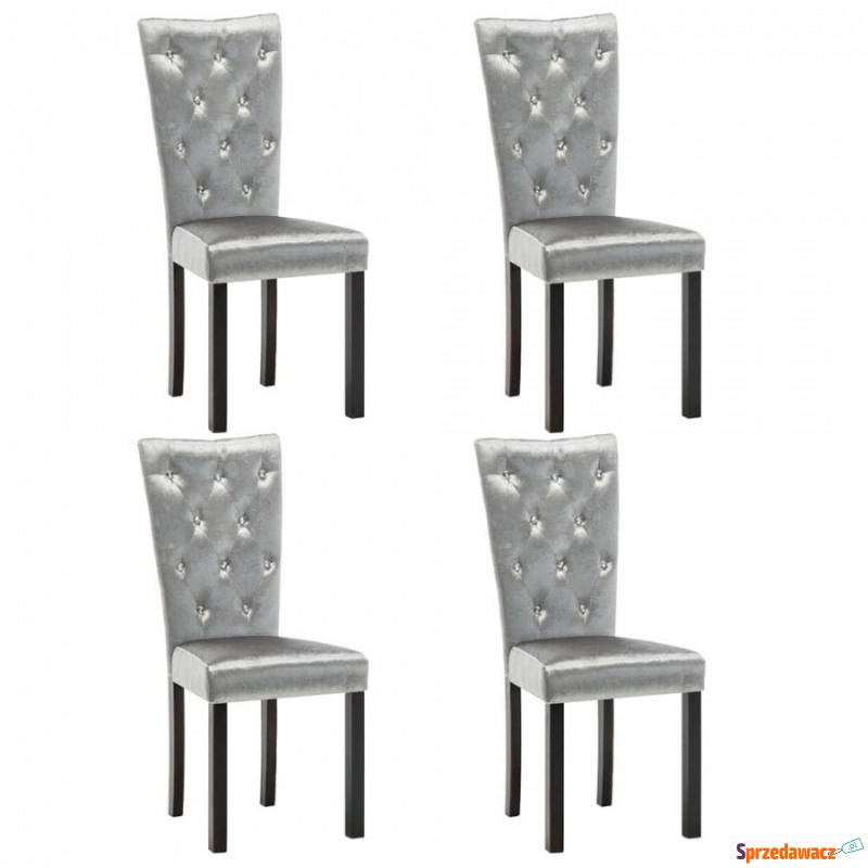 Krzesła do jadalni 4 szt. aksamitne srebrne - Krzesła do salonu i jadalni - Gorlice