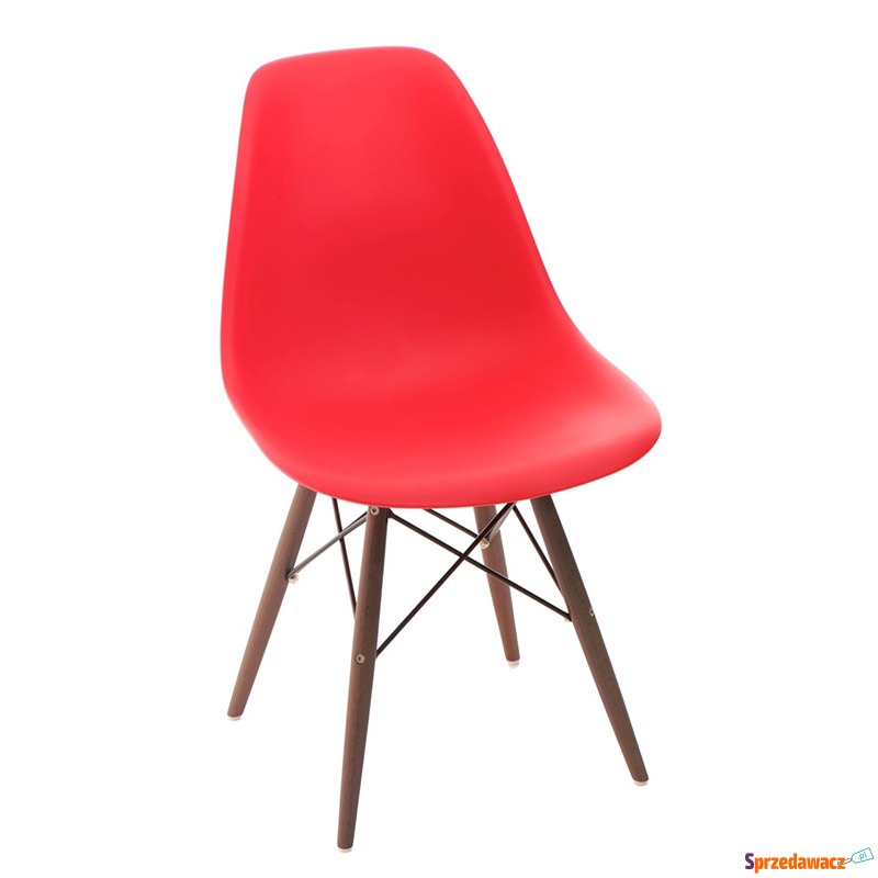 Krzesło P016W PP czerwone/dark - Krzesła do salonu i jadalni - Krotoszyn