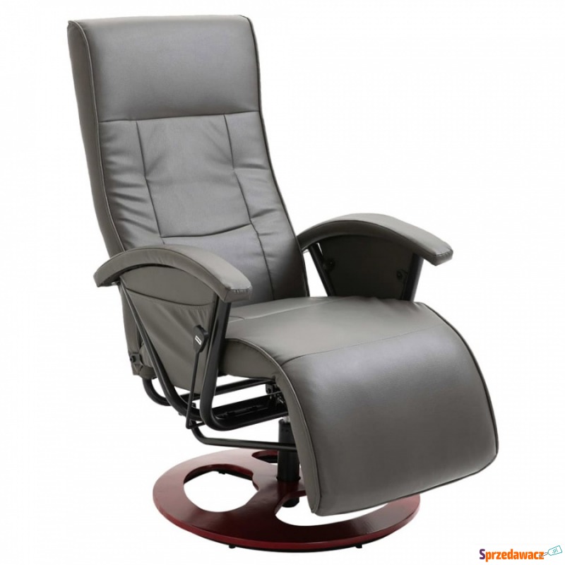 Fotel obrotowy szary sztuczna skóra - Krzesła biurowe - Rogoźnik