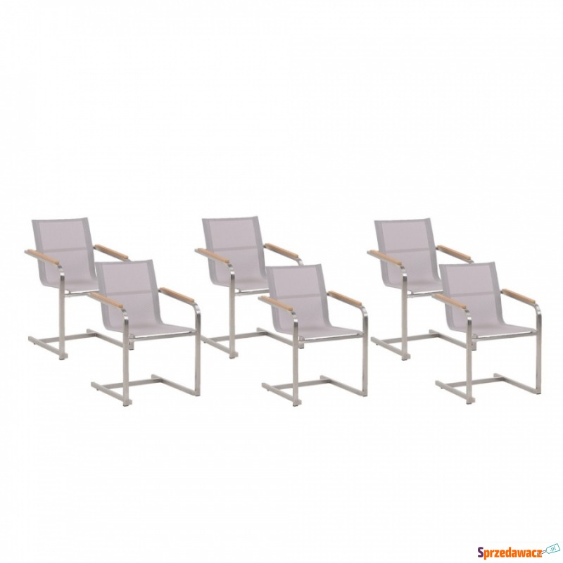 Zestaw 6 krzeseł ogrodowych beżowy COSOLETO - Krzesła ogrodowe - Orpiszew