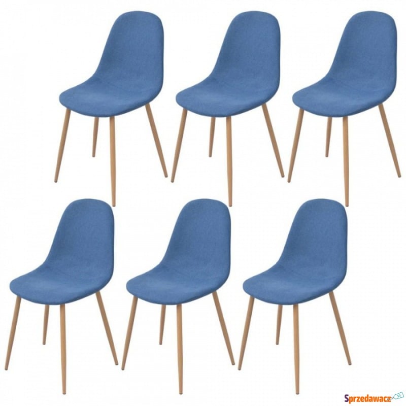 Krzesła do jadalni, 6 szt., tkanina, niebieska - Krzesła kuchenne - Działdowo